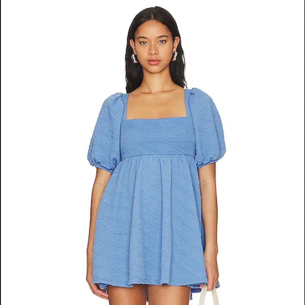 Free People Violet Mini Dress in December Sky Blue